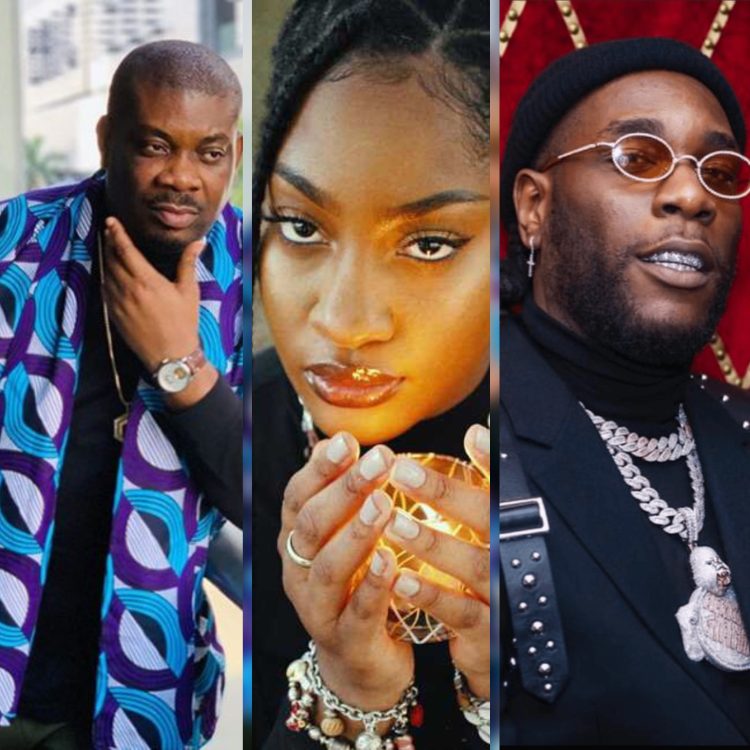 Don Jazzy congratulates Burna Boy and  Tems as they got Grammy Award nominations.
